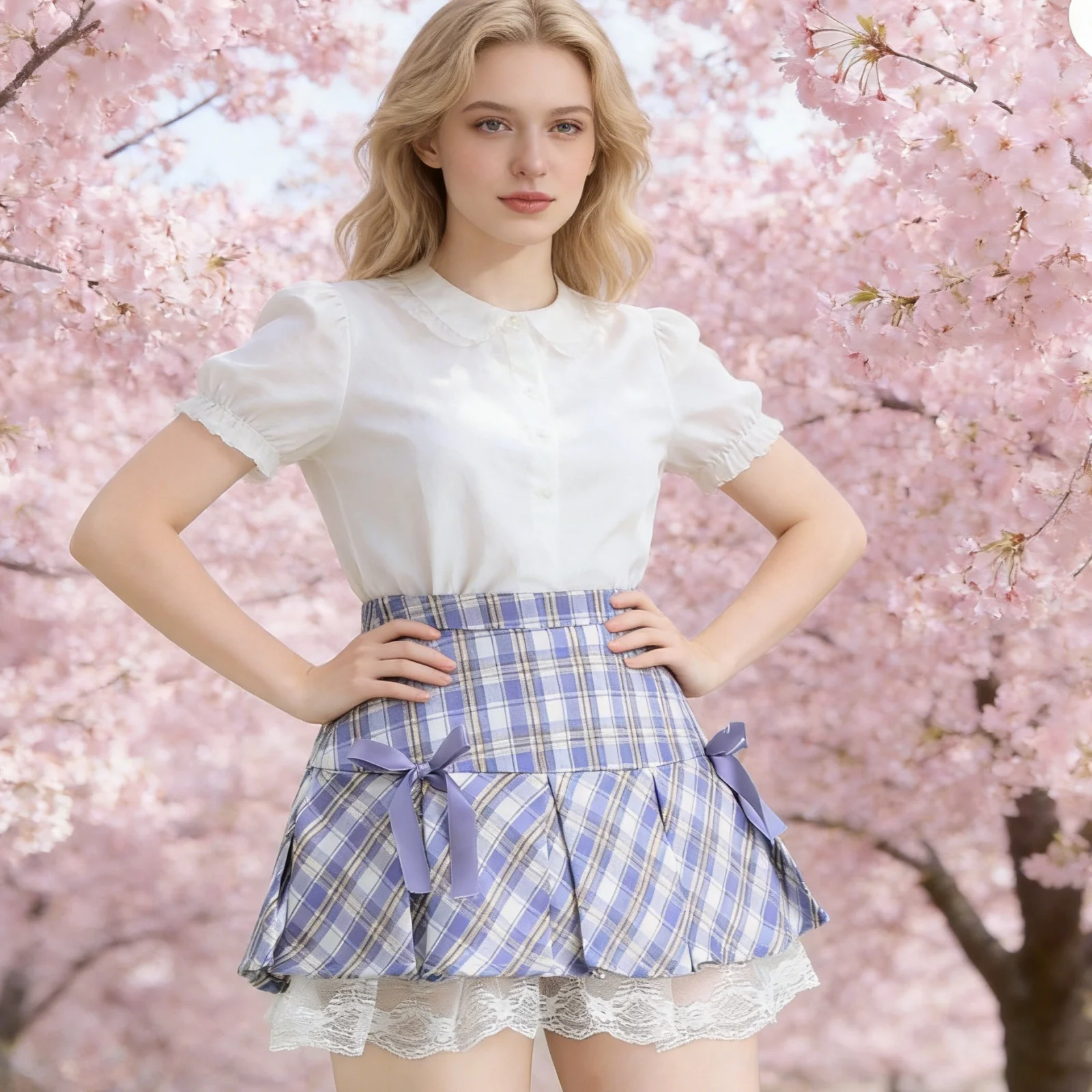 Women Summer Plaid High Waist Pleated Zipper Skirt Fashion Skirts With Bows and Lace Trim
Women Summer Plaid High Waist Pleated Zipper Skirt Fashion Skirts With Bows and Lace Trim