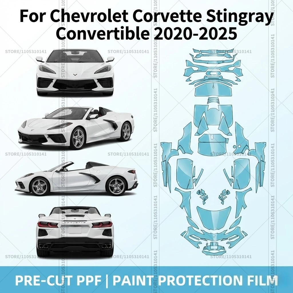 For Chevrolet Corvette Stingray Convertible 2020-2025 Pre-Cut Paint Protection Film PPF Transparent Car Film Automotive PPF
For Chevrolet Corvette Stingray Convertible 2020-2025 Pre-Cut Paint Protection Film PPF Transparent Car Film Automotive PPF