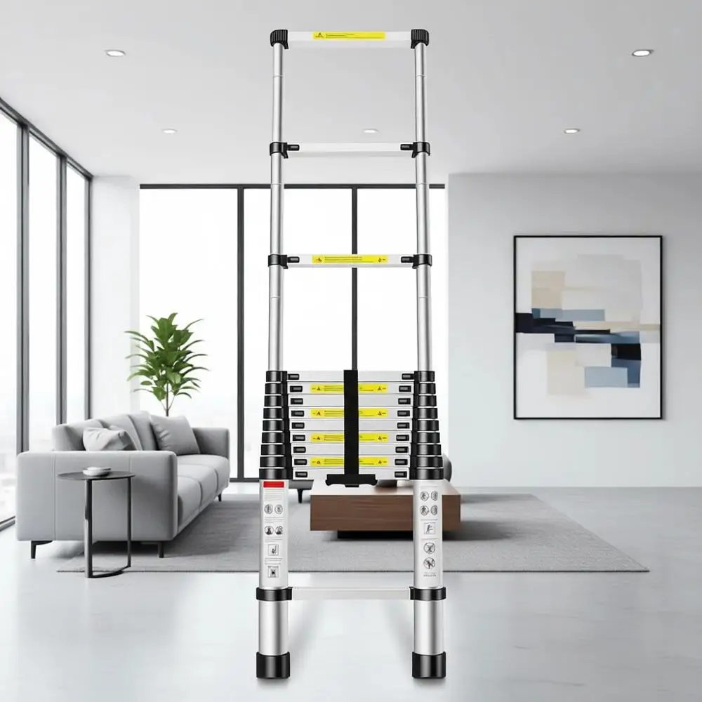 Aluminum Telescoping Extension Ladder - Portable, Multi-Position for Indoor & Outdoor Use, Supports 330 lbs
Aluminum Telescoping Extension Ladder - Portable, Multi-Position for Indoor & Outdoor Use, Supports 330 lbs