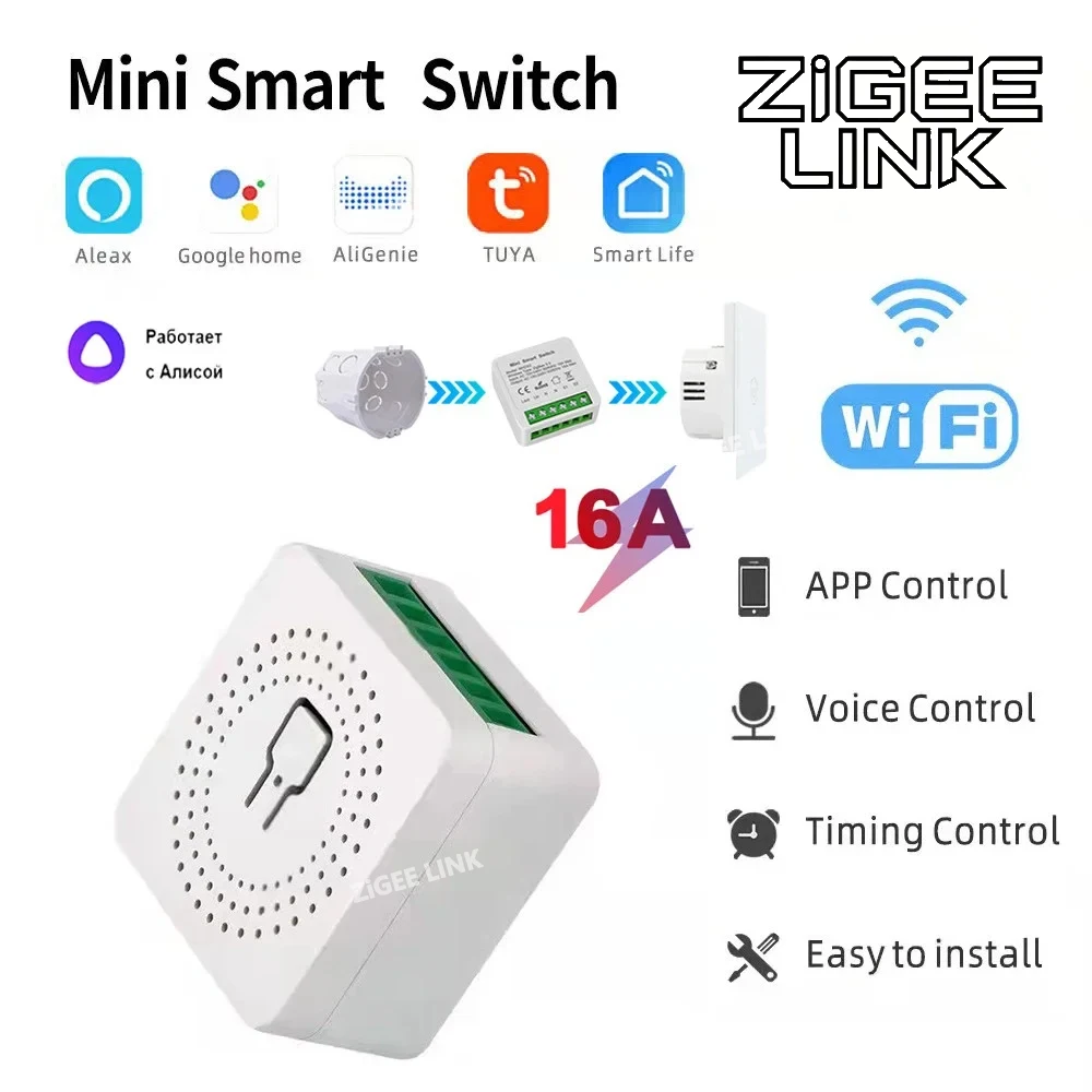 Умный переключатель Tuya Wi-Fi 16A, релейный модуль умного домашнего выключателя, поддержка 2-стороннего реле, таймер, голосовое управление, работа с Alexa Google
Умный переключатель Tuya Wi-Fi 16A, релейный модуль умного домашнего выключателя, поддержка 2-стороннего реле, таймер, голосовое управление, работа с Alexa Google
