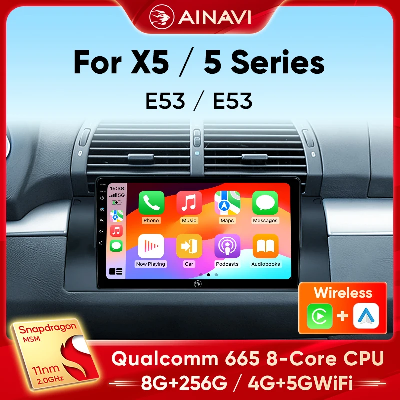Ainavi Car Radio For BMW 5 Series E39 X5 E53 Car Multimedia Player Wireless Carplay Android Auto Car Stereo DSP 2 Din
Ainavi Car Radio For BMW 5 Series E39 X5 E53 Car Multimedia Player Wireless Carplay Android Auto Car Stereo DSP 2 Din