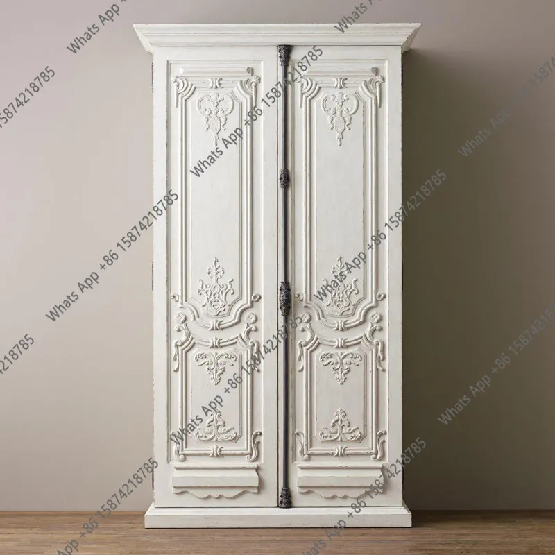 French solid wood wardrobe children's room girl room wardrobe American European carved white double door two door furniture cust
French solid wood wardrobe children's room girl room wardrobe American European carved white double door two door furniture cust