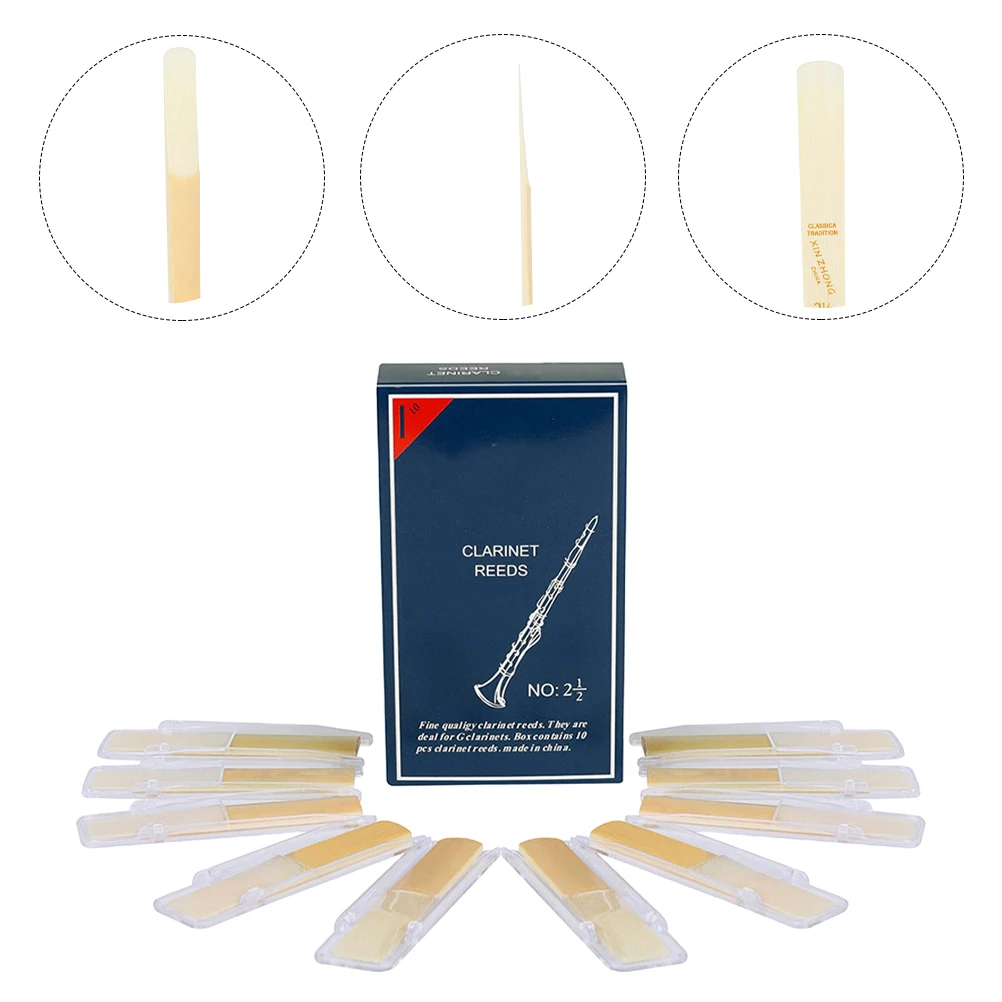10pcs Clarinet Reeds 2.5 Medium Strength Premium Replacement Traditional Wood Wind Instrument Parts Accessories for Beginner
10pcs Clarinet Reeds 2.5 Medium Strength Premium Replacement Traditional Wood Wind Instrument Parts Accessories for Beginner