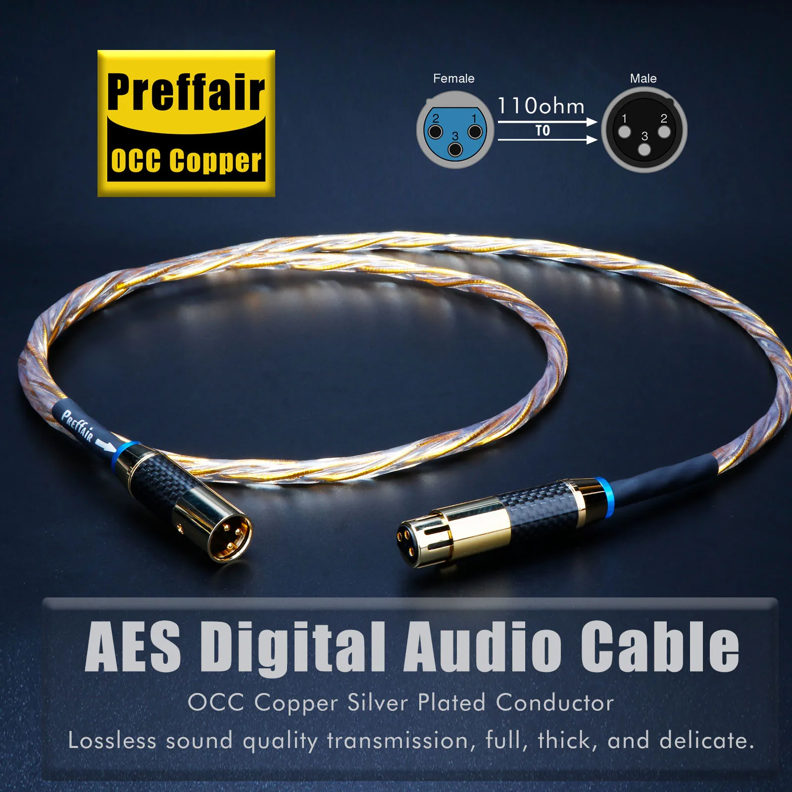 Coaxial Digital Audio Rca Cable XLR Cable High End 4N OCC RCA to RCA XLR to XLR Silver Plated Subwoofer Audio Cable
Coaxial Digital Audio Rca Cable XLR Cable High End 4N OCC RCA to RCA XLR to XLR Silver Plated Subwoofer Audio Cable