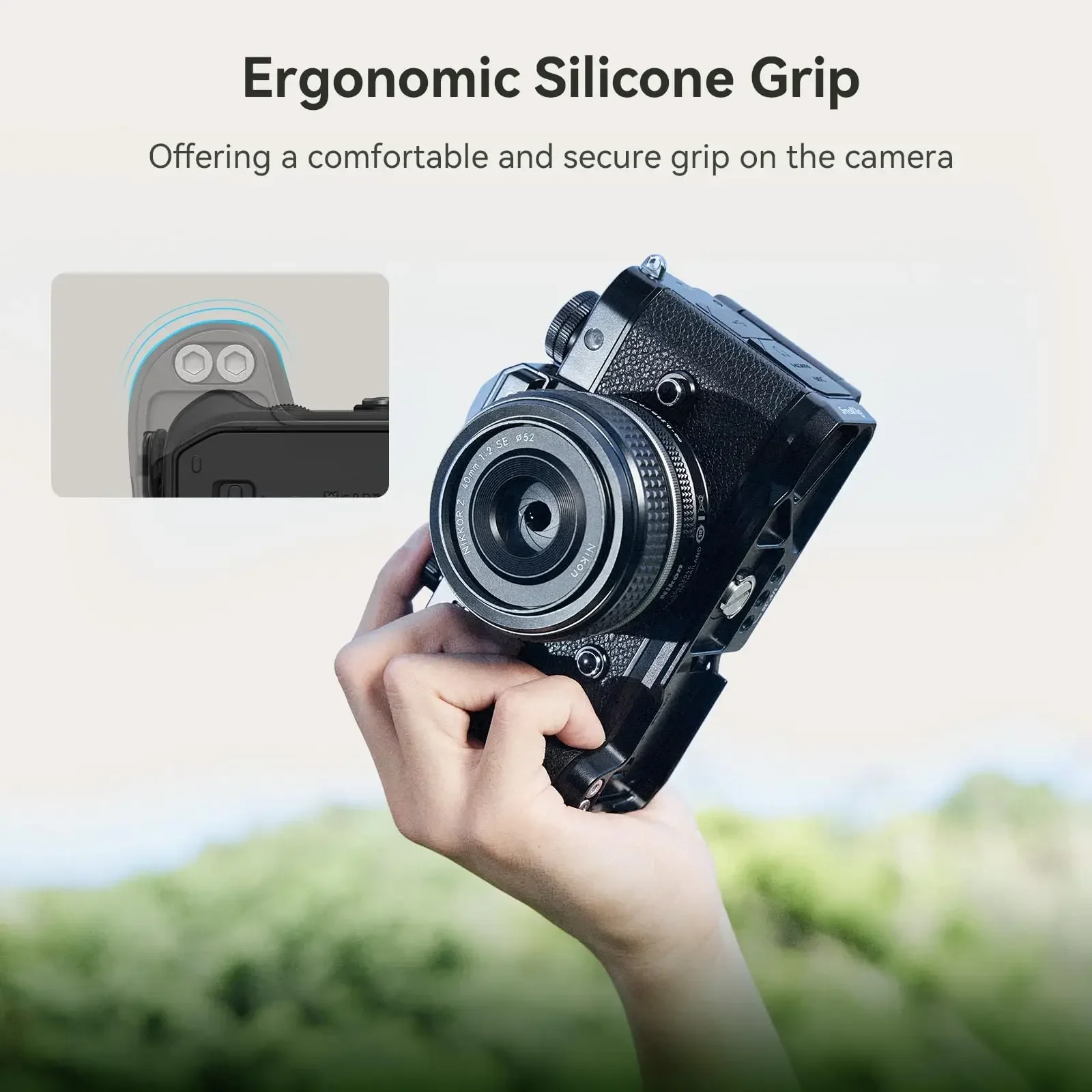 SmallRig Z f Handgrip L-образной формы для Nikon Z f Силиконовая ручка с быстросъемной пластиной Arca Swiss для штативов Arca-типа -4262
SmallRig Z f Handgrip L-образной формы для Nikon Z f Силиконовая ручка с быстросъемной пластиной Arca Swiss для штативов Arca-типа -4262