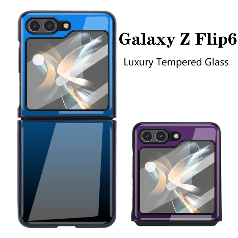 Роскошный чехол с покрытием из закаленного стекла для Samsung Z Flip 5 6, модный противоударный чехол с градиентом для Galaxy Z Flip5 Flip6, чехол
Роскошный чехол с покрытием из закаленного стекла для Samsung Z Flip 5 6, модный противоударный чехол с градиентом для Galaxy Z Flip5 Flip6, чехол