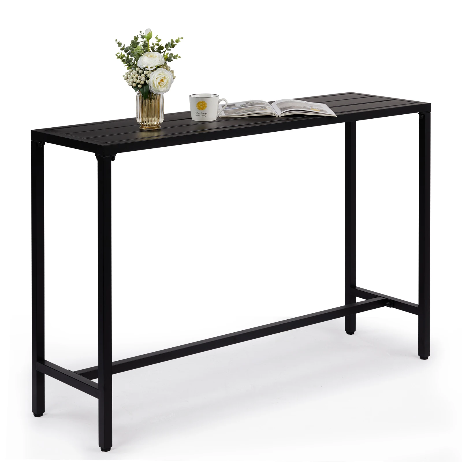 55-inch outdoor bar table with adjustable legs, rectangular narrow bar-height table, suitable for balcony, terrace, garden, yard
55-inch outdoor bar table with adjustable legs, rectangular narrow bar-height table, suitable for balcony, terrace, garden, yard