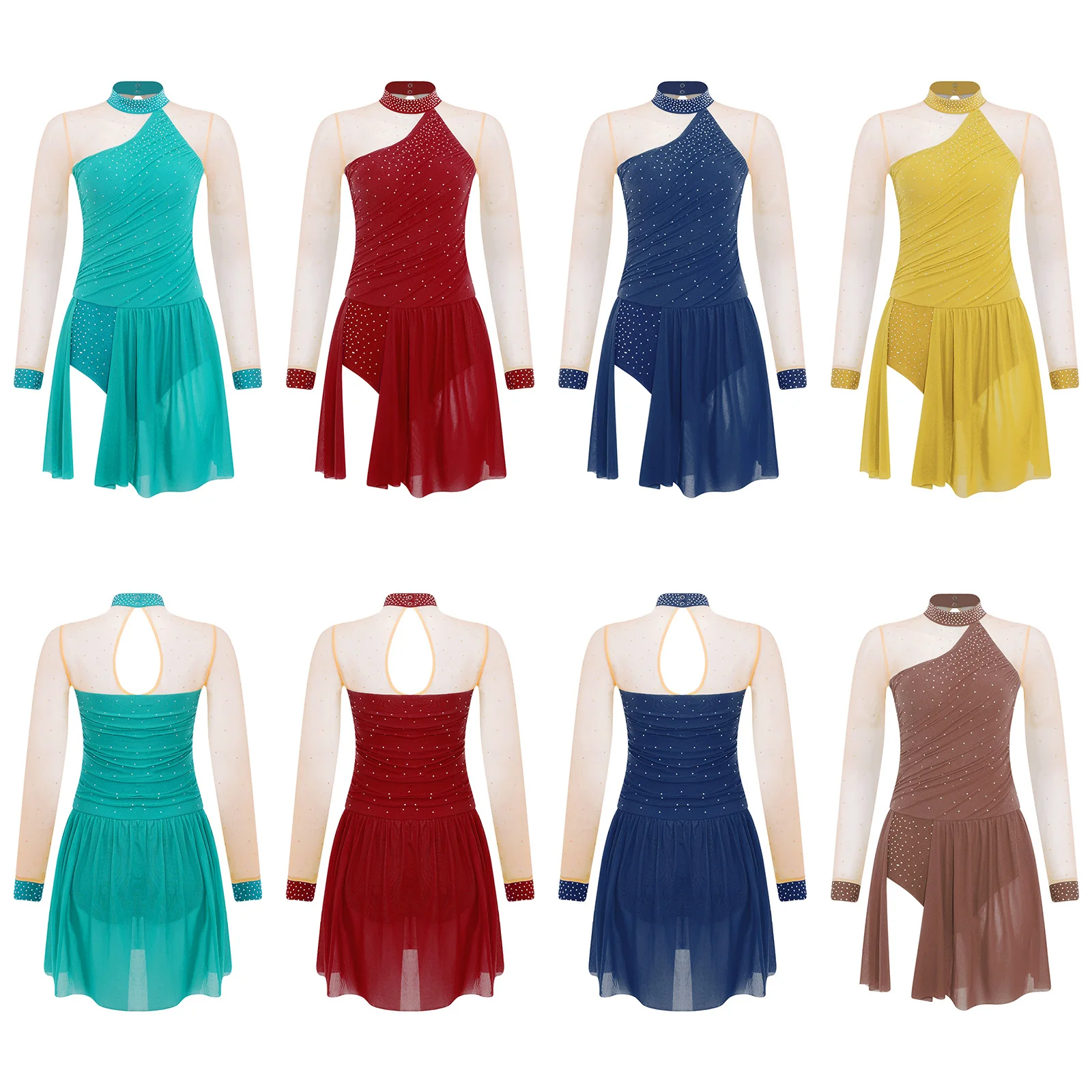 Women Lyrical Dance Dress Long Sleeve Shiny Rhinestone Sheer Mesh Figure Skating Ballet Gymnastics Acrobatics Leotard Dresses
Women Lyrical Dance Dress Long Sleeve Shiny Rhinestone Sheer Mesh Figure Skating Ballet Gymnastics Acrobatics Leotard Dresses