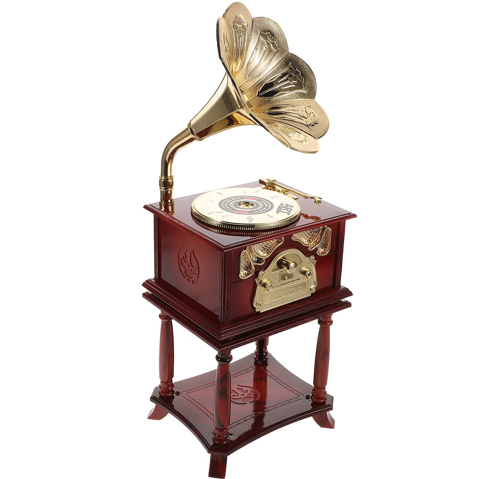 Mini Gramophone Music Box with Creative Carving Vintage Tabletop Decor for Desk Playing Enchanting Melodies Retro Style
Mini Gramophone Music Box with Creative Carving Vintage Tabletop Decor for Desk Playing Enchanting Melodies Retro Style