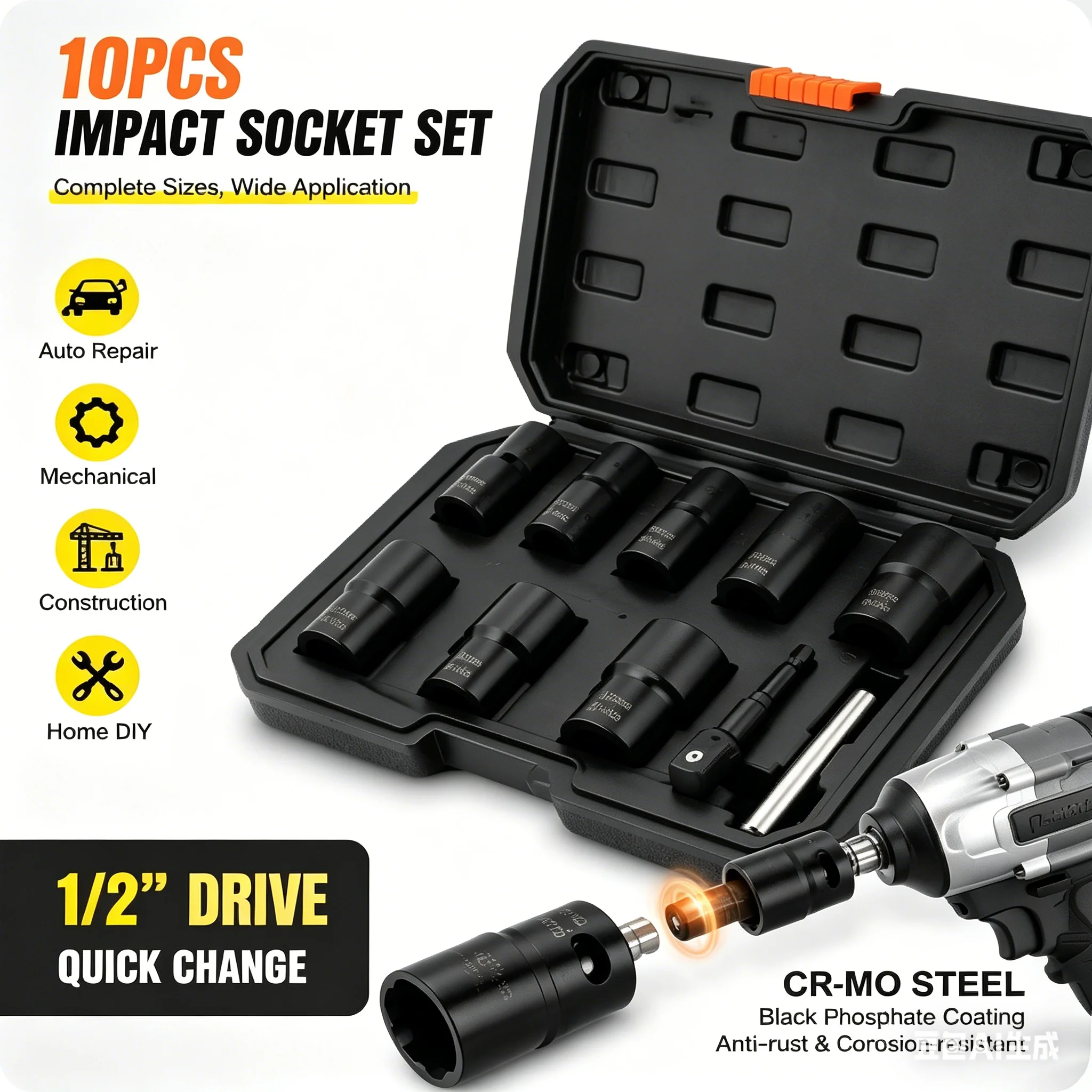 Damaged Dead Rusted Rounded-Off Bolt Nut Remover, 9PCS Extractor Socket Set, 1/2" Drive Impact Lug Nut Wheel Lock Removal Tool
Damaged Dead Rusted Rounded-Off Bolt Nut Remover, 9PCS Extractor Socket Set, 1/2" Drive Impact Lug Nut Wheel Lock Removal Tool