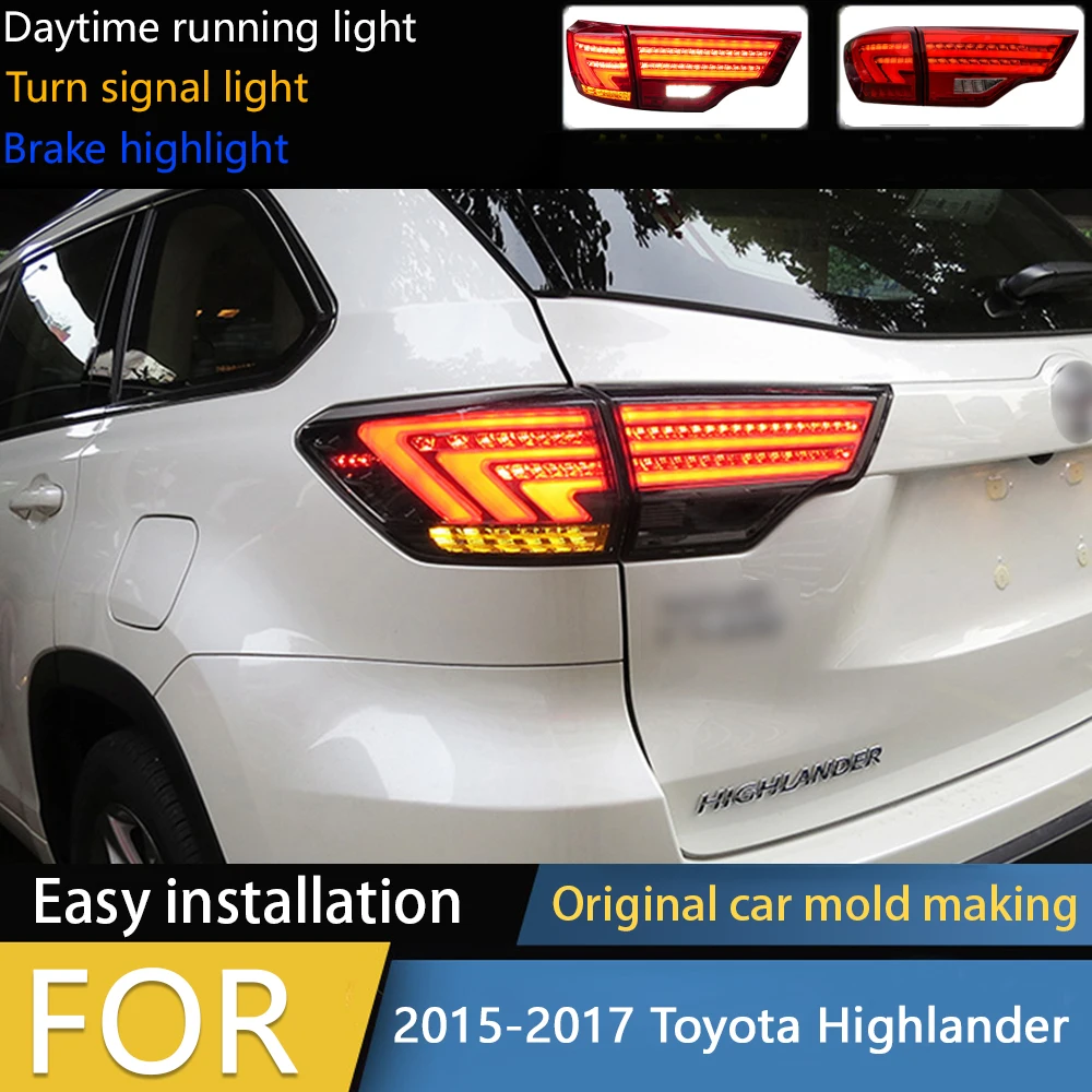 Стайлинг автомобиля для Toyota Highlander задние фонари 2015-2017 новый Kluger светодиодный задний фонарь DRL сигнальный тормоз задний ход автоаксессуары
Стайлинг автомобиля для Toyota Highlander задние фонари 2015-2017 новый Kluger светодиодный задний фонарь DRL сигнальный тормоз задний ход автоаксессуары
