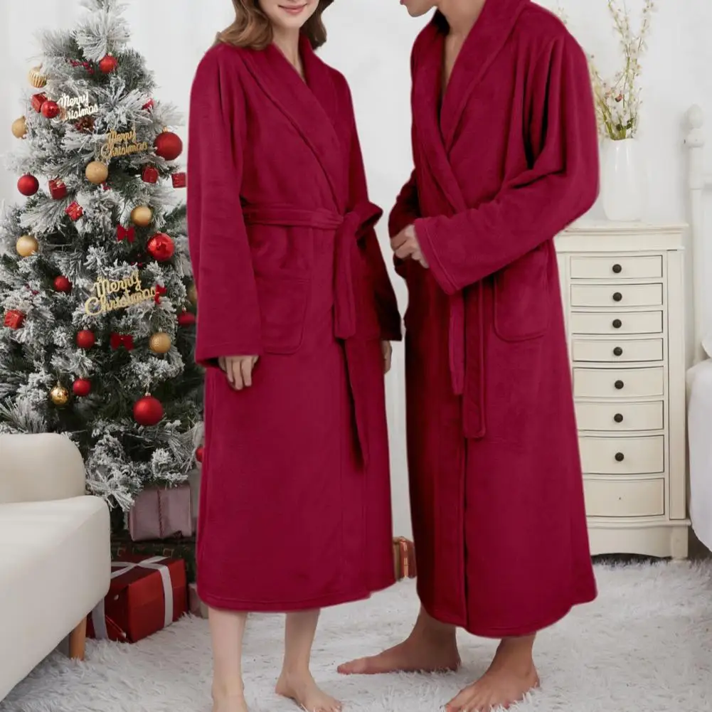 Flannel Bathrobe Bathrobe Waist Tie Nightgown Lapel Long Sleeve Flannel Long Bathrobe Couple Loungewear Bath Robe Nightwear
Flannel Bathrobe Bathrobe Waist Tie Nightgown Lapel Long Sleeve Flannel Long Bathrobe Couple Loungewear Bath Robe Nightwear