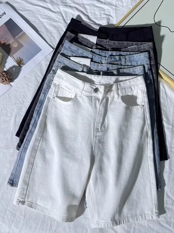 High Waist Wide Leg Denim Shorts Women's Summer Thin Loose Slimming White Straight Cut Versatile Five-Quarter Pants
High Waist Wide Leg Denim Shorts Women's Summer Thin Loose Slimming White Straight Cut Versatile Five-Quarter Pants