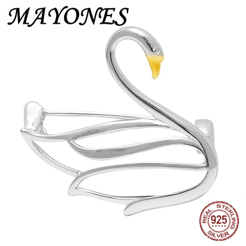 S925 Sterling Silver Brooch for Women Vintage Minimalist Gilded Hollow Swan Necktie Pin Corsage Fashion Jewelry
S925 Sterling Silver Brooch for Women Vintage Minimalist Gilded Hollow Swan Necktie Pin Corsage Fashion Jewelry