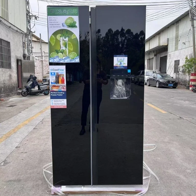 Double open opposite door refrigerator glass panel frequency conversion air cooling wind cream 573L liters
Double open opposite door refrigerator glass panel frequency conversion air cooling wind cream 573L liters