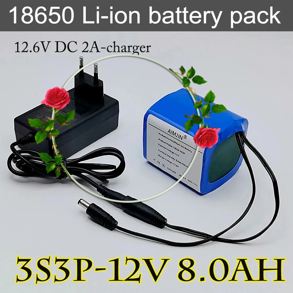 18650 lithium-ion 12.6V DC 2A charger+rechargeable battery 12V 3S3P with BMS battery pack 12V 8000mAh ultra large capacity
18650 lithium-ion 12.6V DC 2A charger+rechargeable battery 12V 3S3P with BMS battery pack 12V 8000mAh ultra large capacity