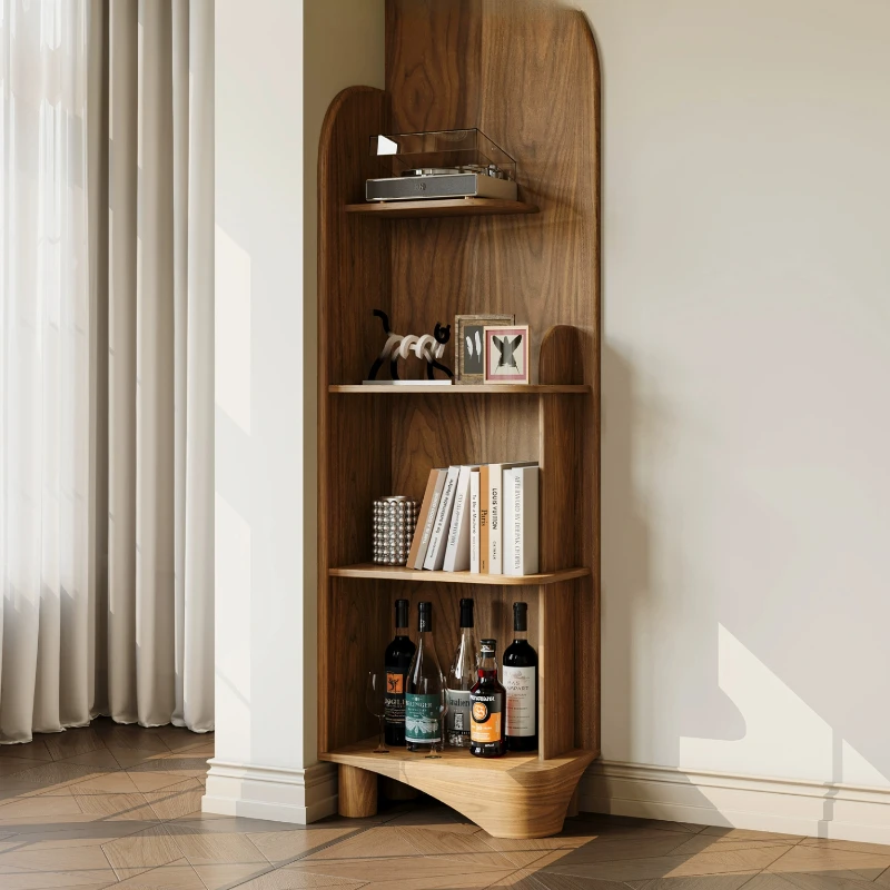 and flowing water corner rack, black walnut triangle shelf, corner shelf, household medieval solid wood, corner bookshelf
and flowing water corner rack, black walnut triangle shelf, corner shelf, household medieval solid wood, corner bookshelf