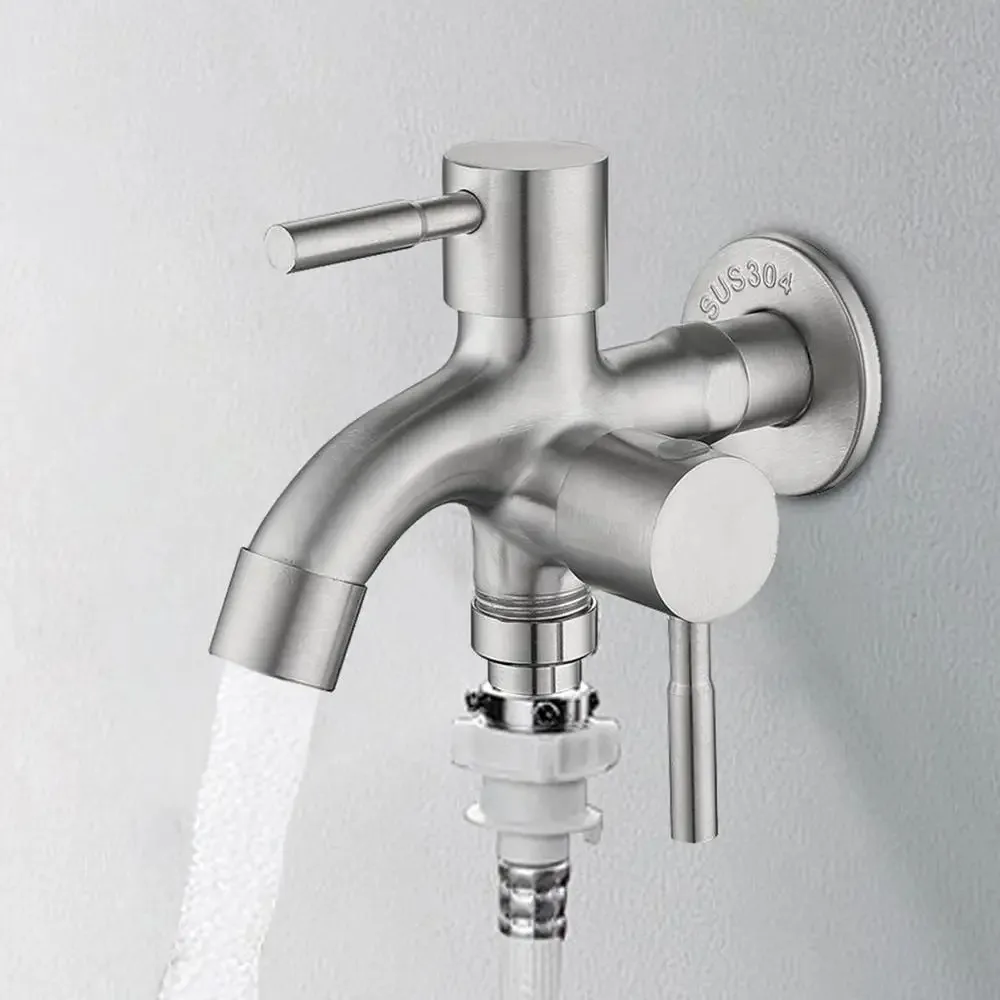 Stainless Steel Double-outlet Garden Faucet Rust-proof Durable Washing Machine Faucet Antiseptic Garden Water Tap Bathroom
Stainless Steel Double-outlet Garden Faucet Rust-proof Durable Washing Machine Faucet Antiseptic Garden Water Tap Bathroom