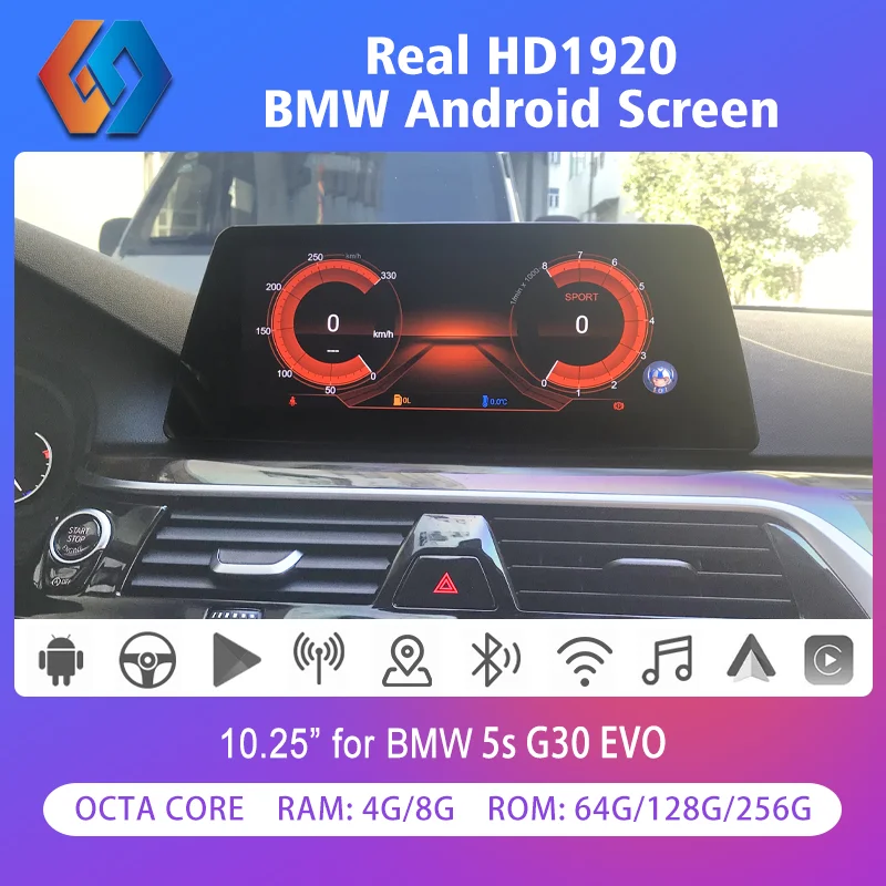 5s G30 EVO Android 12.0 GPS Multimedia For BMW Car Radio Built-in BT WiFi AUX DVR Support Front & Rear Camera Google Map Netflix 
5s G30 EVO Android 12.0 GPS Multimedia For BMW Car Radio Built-in BT WiFi AUX DVR Support Front & Rear Camera Google Map Netflix