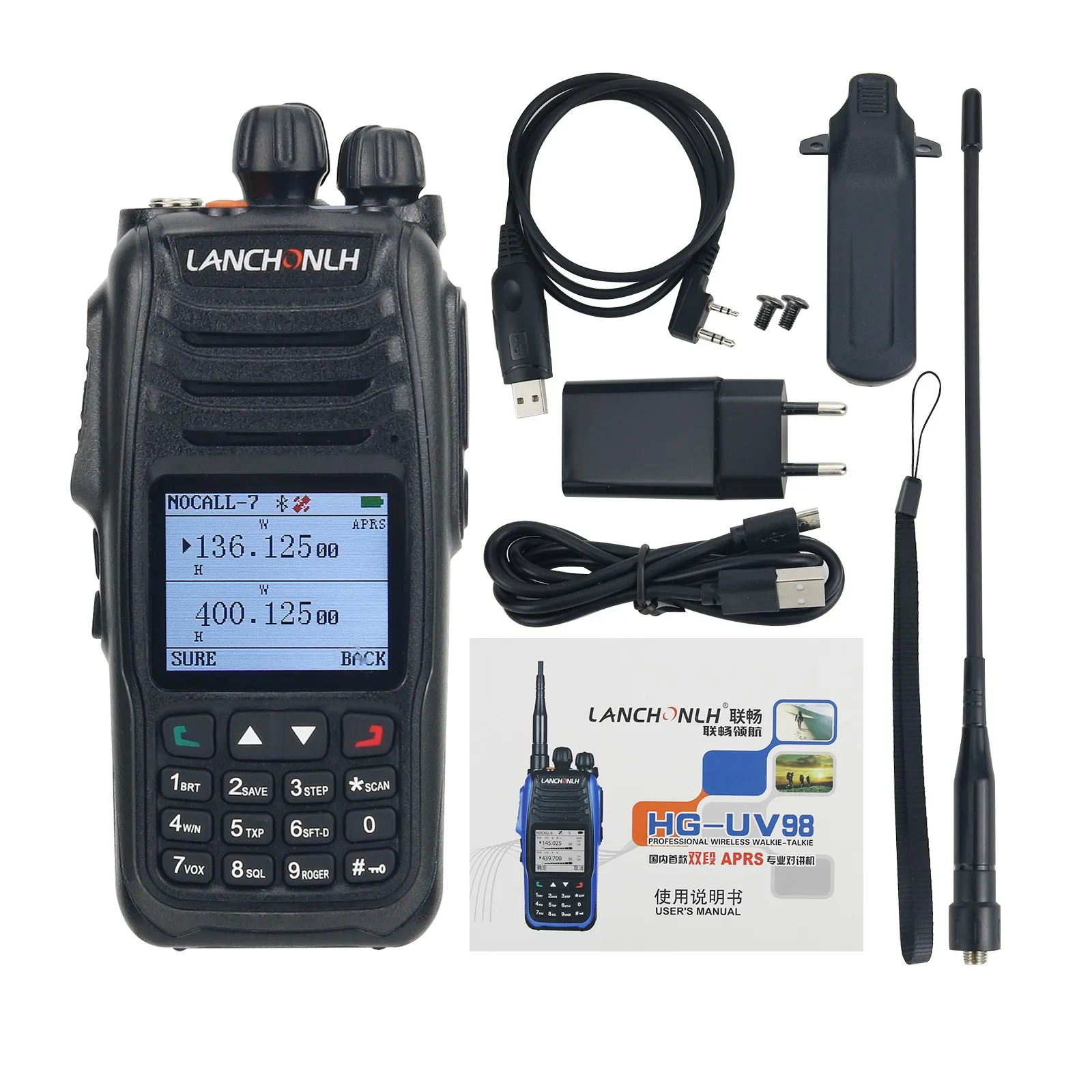 Handheld DMR Walkie Talkie Transceiver VHF UHF APRS Positioning With Flashlight For GPS Beidou HG-UV98
Handheld DMR Walkie Talkie Transceiver VHF UHF APRS Positioning With Flashlight For GPS Beidou HG-UV98