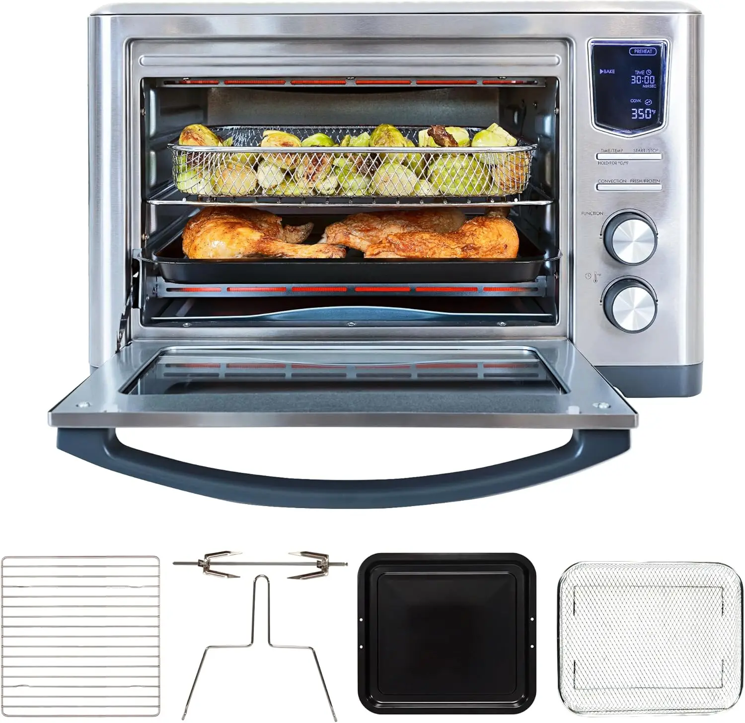 Kenmore Digital 11 In 1 Air Fryer Toaster Oven Combo 26 Qt Convection Rotisserie Dehydrator Bake Broil 1800 Watts 80 450 F
Kenmore Digital 11 In 1 Air Fryer Toaster Oven Combo 26 Qt Convection Rotisserie Dehydrator Bake Broil 1800 Watts 80 450 F