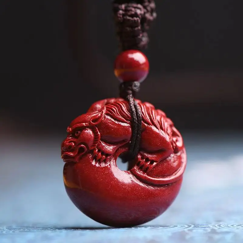 Natural cinnabar pendant for men and women to attract wealth and fortune, made of precious stones
Natural cinnabar pendant for men and women to attract wealth and fortune, made of precious stones