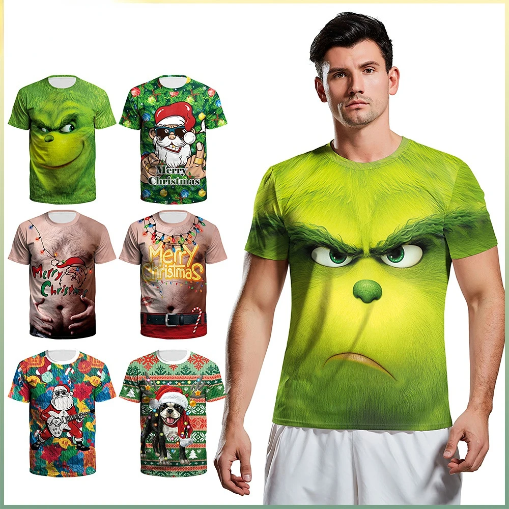 Christmas Men's T shirt New Green Hair Monster Personality Digital Printed Men's T-shirt
Christmas Men's T shirt New Green Hair Monster Personality Digital Printed Men's T-shirt