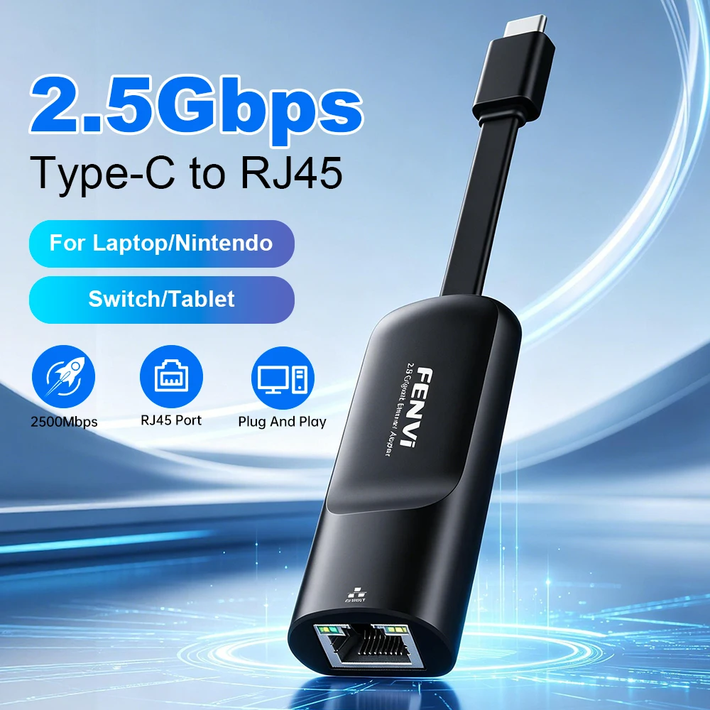 USB C to 2.5G Ethernet Adapter 2500Mbps RJ45 Gigabit Network Card USB 3.0 RTL8156 Driver Free for PC Laptop Windows 10/11
USB C to 2.5G Ethernet Adapter 2500Mbps RJ45 Gigabit Network Card USB 3.0 RTL8156 Driver Free for PC Laptop Windows 10/11