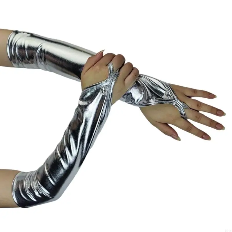 Fashion Glossy Leather Gloves for Women Club Wear Adult Cool Long Fingerless Gloves Party Costume Gloves for Theme Event Y166
Fashion Glossy Leather Gloves for Women Club Wear Adult Cool Long Fingerless Gloves Party Costume Gloves for Theme Event Y166