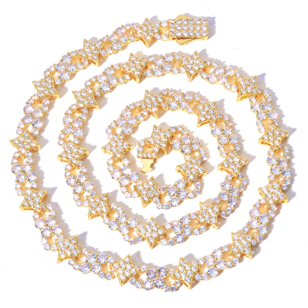 NY Hip Hop Luxury New Product Iced Out12mm Star Shaped Four Cornered Symbol Necklace Sparkling High end Jewelry for Wholesale
NY Hip Hop Luxury New Product Iced Out12mm Star Shaped Four Cornered Symbol Necklace Sparkling High end Jewelry for Wholesale