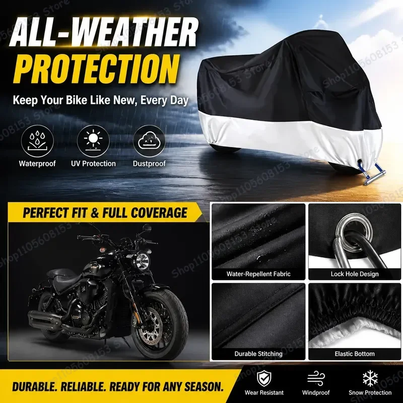 For Motorcycle Cover for Honda Yamaha Kawasaki Suzuki Harley-Davidson Scooter Dirt Bike ATV Waterproof UV Resistant Dustproof
For Motorcycle Cover for Honda Yamaha Kawasaki Suzuki Harley-Davidson Scooter Dirt Bike ATV Waterproof UV Resistant Dustproof