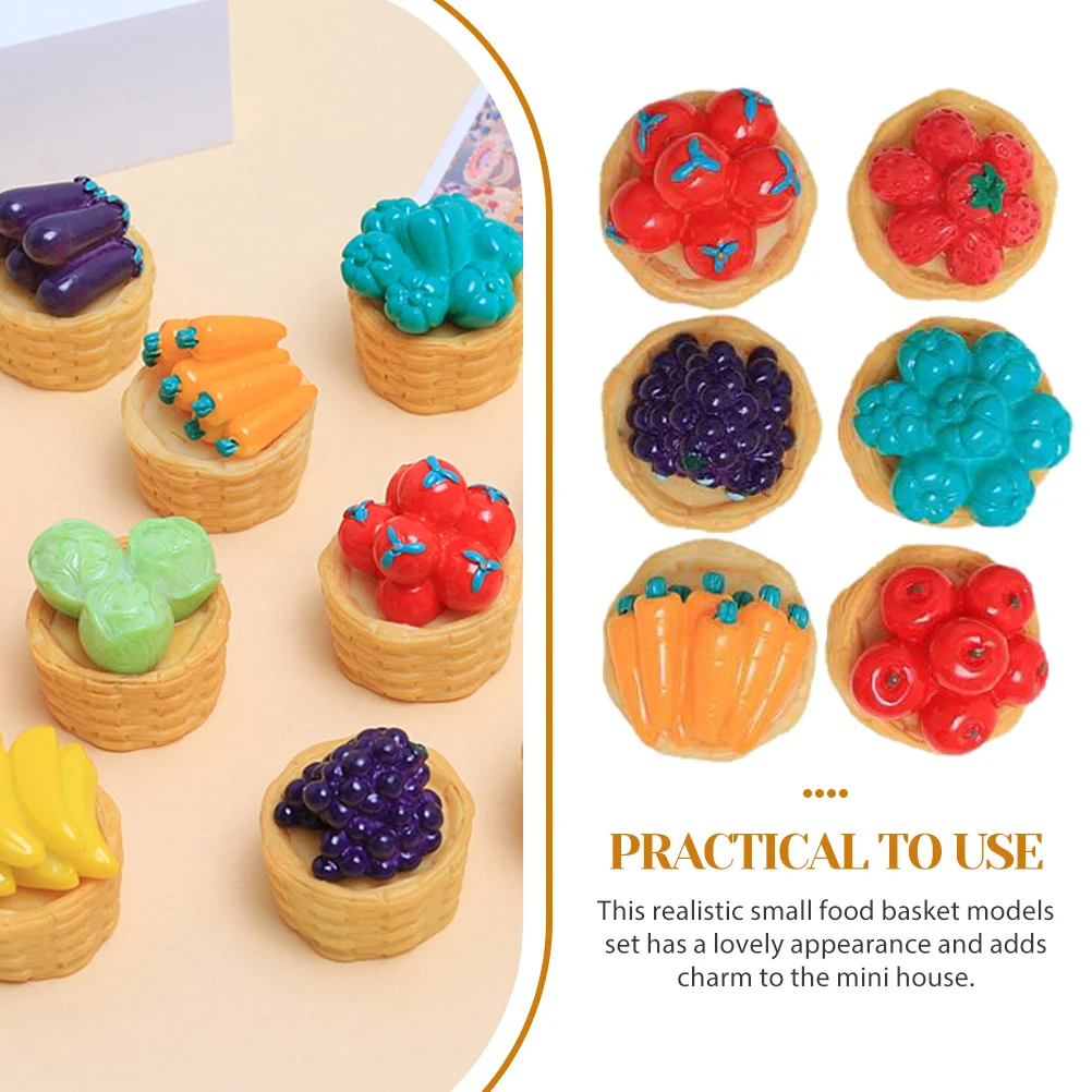 6 Pcs Miniature Fruit Basket Ornaments Realistic Decorative House Vegetables Model Food Accessories Mini Basket Props Set
6 Pcs Miniature Fruit Basket Ornaments Realistic Decorative House Vegetables Model Food Accessories Mini Basket Props Set