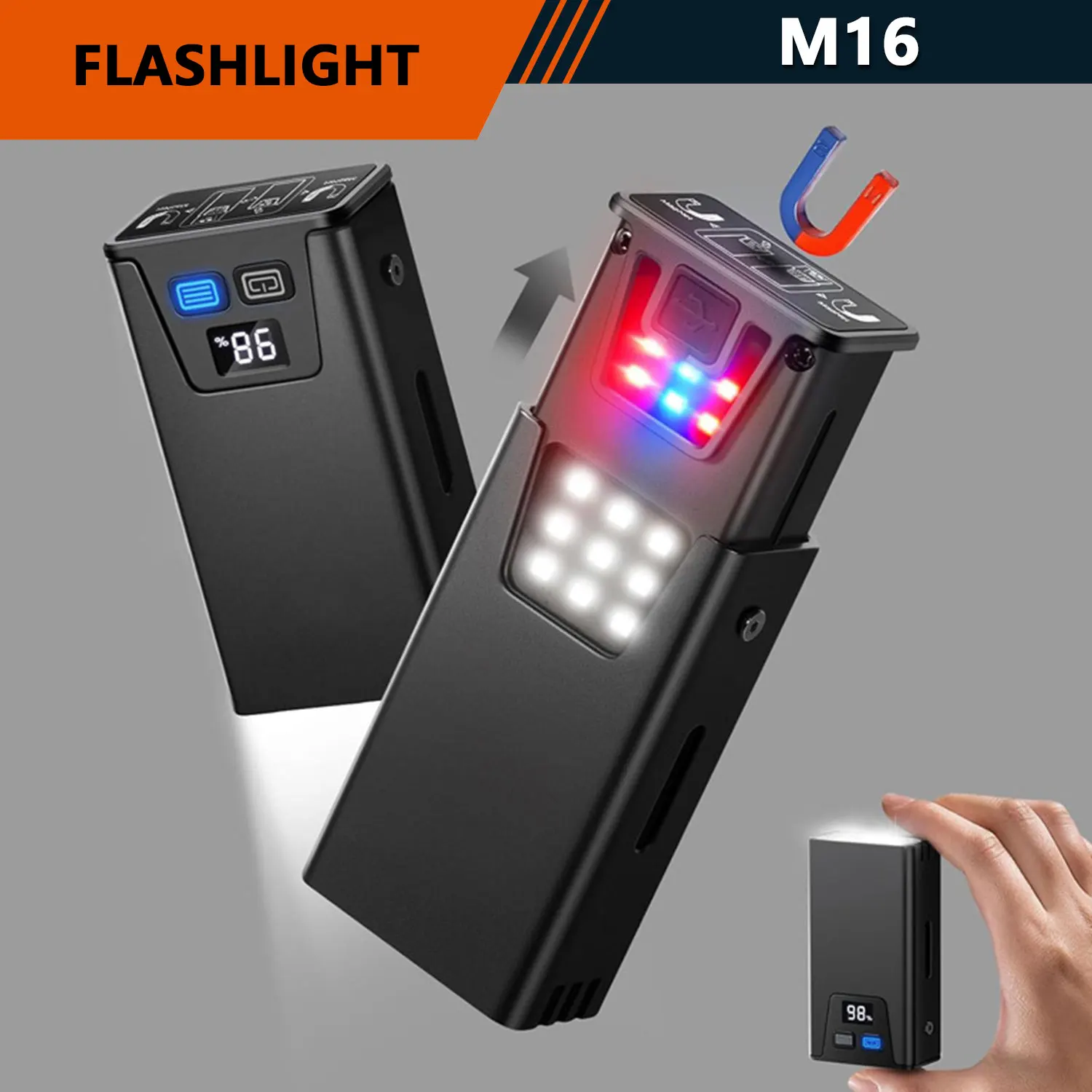 High Brightness Portable Flashlight, Double Switch Multifunction With Magnetic Suction, Rechargeable Flashlight, Telescopic
High Brightness Portable Flashlight, Double Switch Multifunction With Magnetic Suction, Rechargeable Flashlight, Telescopic