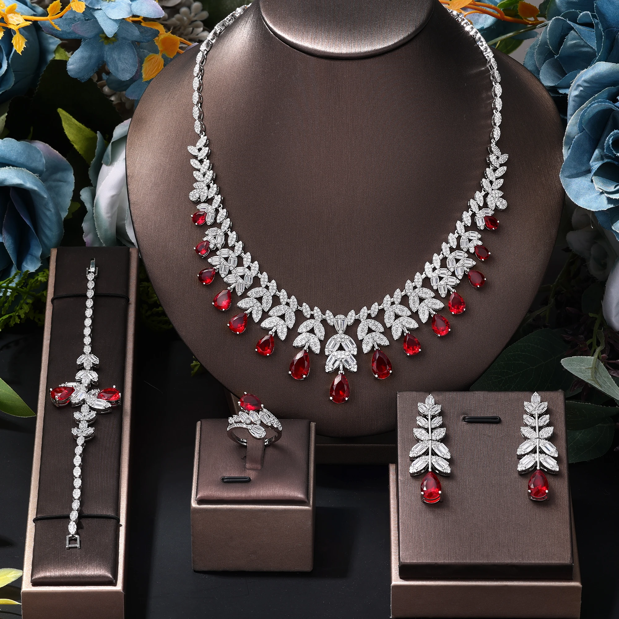 Fashion 4PCS Luxury Water Drop Dubai Wedding Jewelry Sets For Women Party Indian Dubai Bridal Jewelry Sets
Fashion 4PCS Luxury Water Drop Dubai Wedding Jewelry Sets For Women Party Indian Dubai Bridal Jewelry Sets