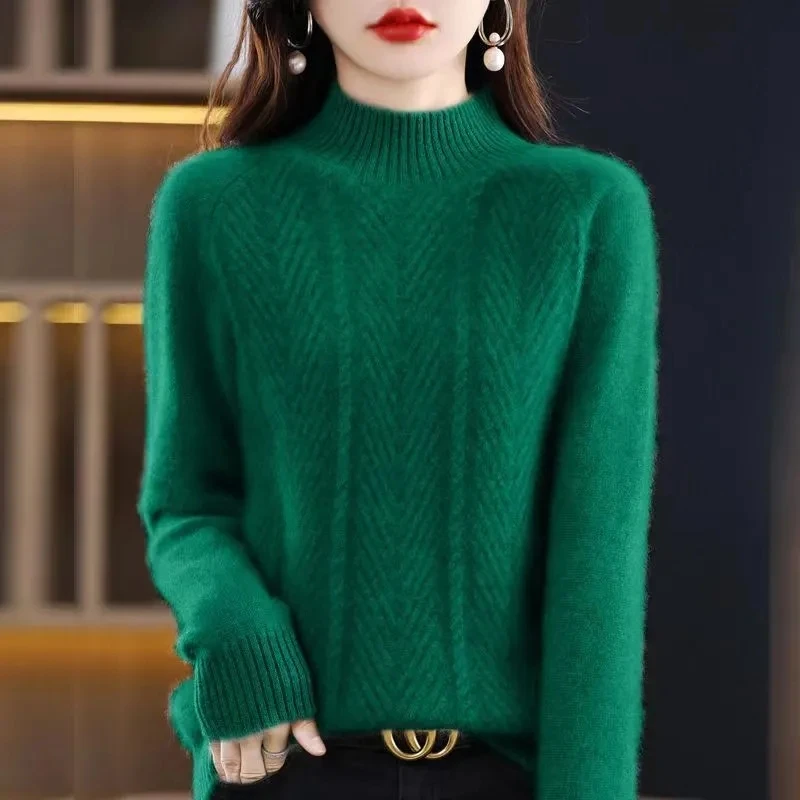 Half high neck sweater Women's Thicken Autumn Winter New Knitted Soft Sweaters Female Warm Wool Pullover Loose Bottoming shirt
Half high neck sweater Women's Thicken Autumn Winter New Knitted Soft Sweaters Female Warm Wool Pullover Loose Bottoming shirt
