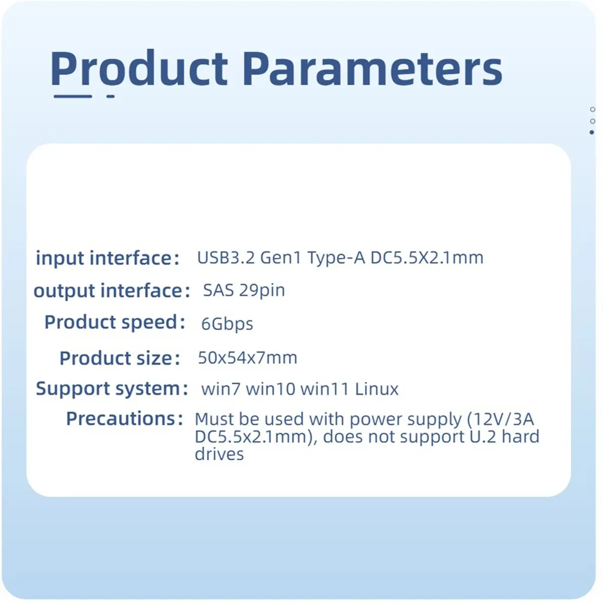 Адаптер SAS 29Pin SFF-8482 на USB 3.0 для жестких дисков, 6 Гбит/с, с чипсетом и портом питания, требуется блок питания 12В/3А, вилка стандарта ЕС
Адаптер SAS 29Pin SFF-8482 на USB 3.0 для жестких дисков, 6 Гбит/с, с чипсетом и портом питания, требуется блок питания 12В/3А, вилка стандарта ЕС