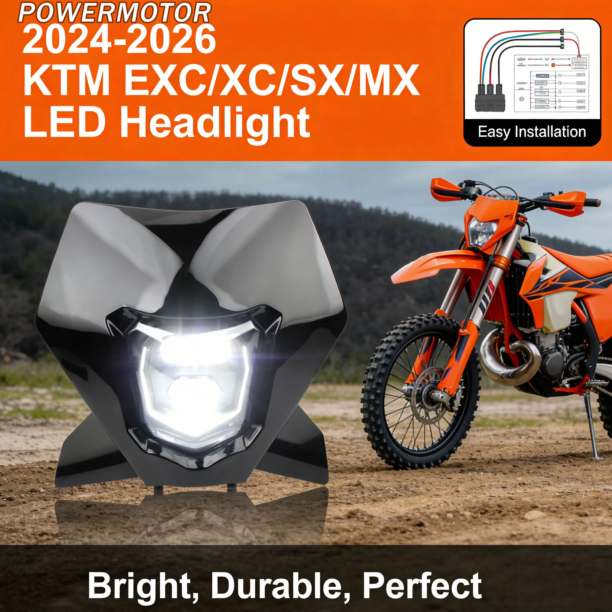 For KTM XC XC SX MX 125 250 300 450 2024 2025 2026 LED Headlight Assembly Modified Motocross Enduro DirtBike HeadLamp Accessorie
For KTM XC XC SX MX 125 250 300 450 2024 2025 2026 LED Headlight Assembly Modified Motocross Enduro DirtBike HeadLamp Accessorie