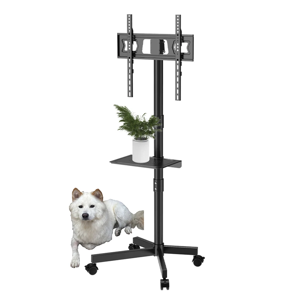 14-55 Inch Rolling TV Cart Floor Mounts Bracket Stand With Wheels and Shelf
14-55 Inch Rolling TV Cart Floor Mounts Bracket Stand With Wheels and Shelf