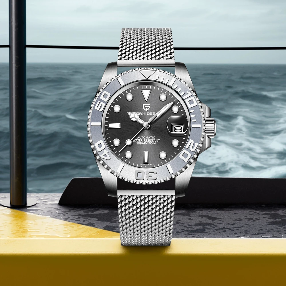 New PAGANI DESIGN 42MM Diving Rotating Outer Ring Sports Watch Stainless Steel Waterproof Mechanical Automatic Watches for Man
New PAGANI DESIGN 42MM Diving Rotating Outer Ring Sports Watch Stainless Steel Waterproof Mechanical Automatic Watches for Man