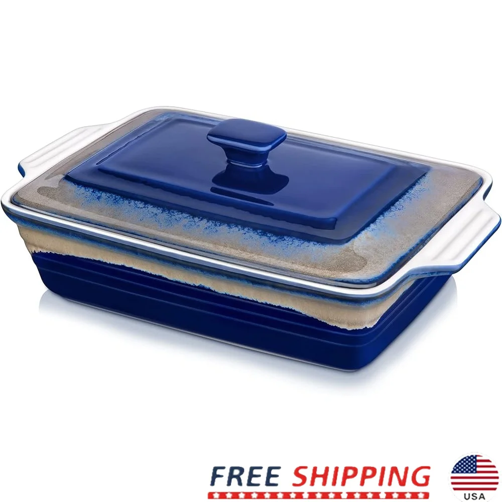 4.5 Quart Ceramic Casserole Dish with Lid Oven Lasagna Pan Deep Bakeware Stoneware with Handles Suitable Baking Serving
4.5 Quart Ceramic Casserole Dish with Lid Oven Lasagna Pan Deep Bakeware Stoneware with Handles Suitable Baking Serving