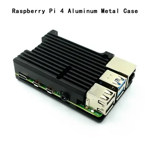 Per Raspberry Pi 4 3 Modello B 3B Plus Custodia in alluminio con doppia ventola di raffreddamento Custodia in metallo per modello RPI Raspberry Pi 4B 3B+