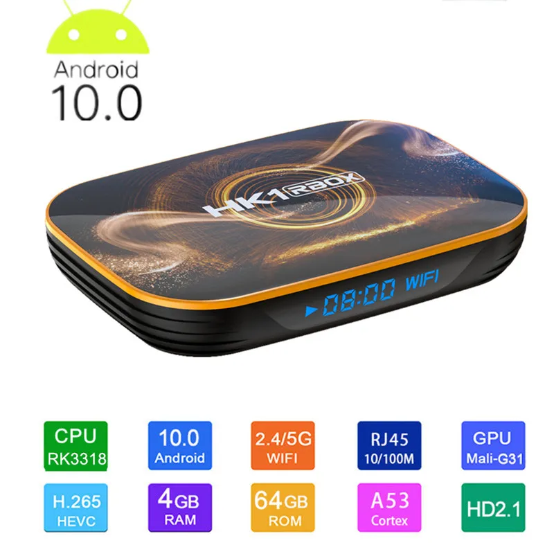 HK1 Rbox Tv Box 4GB RAM 64GB ROM Rockchip Rk3318 2.4 5G 4k Wifi BT4.0 Google Play Youtube Android 10 Set Top Box
HK1 Rbox Tv Box 4GB RAM 64GB ROM Rockchip Rk3318 2.4 5G 4k Wifi BT4.0 Google Play Youtube Android 10 Set Top Box