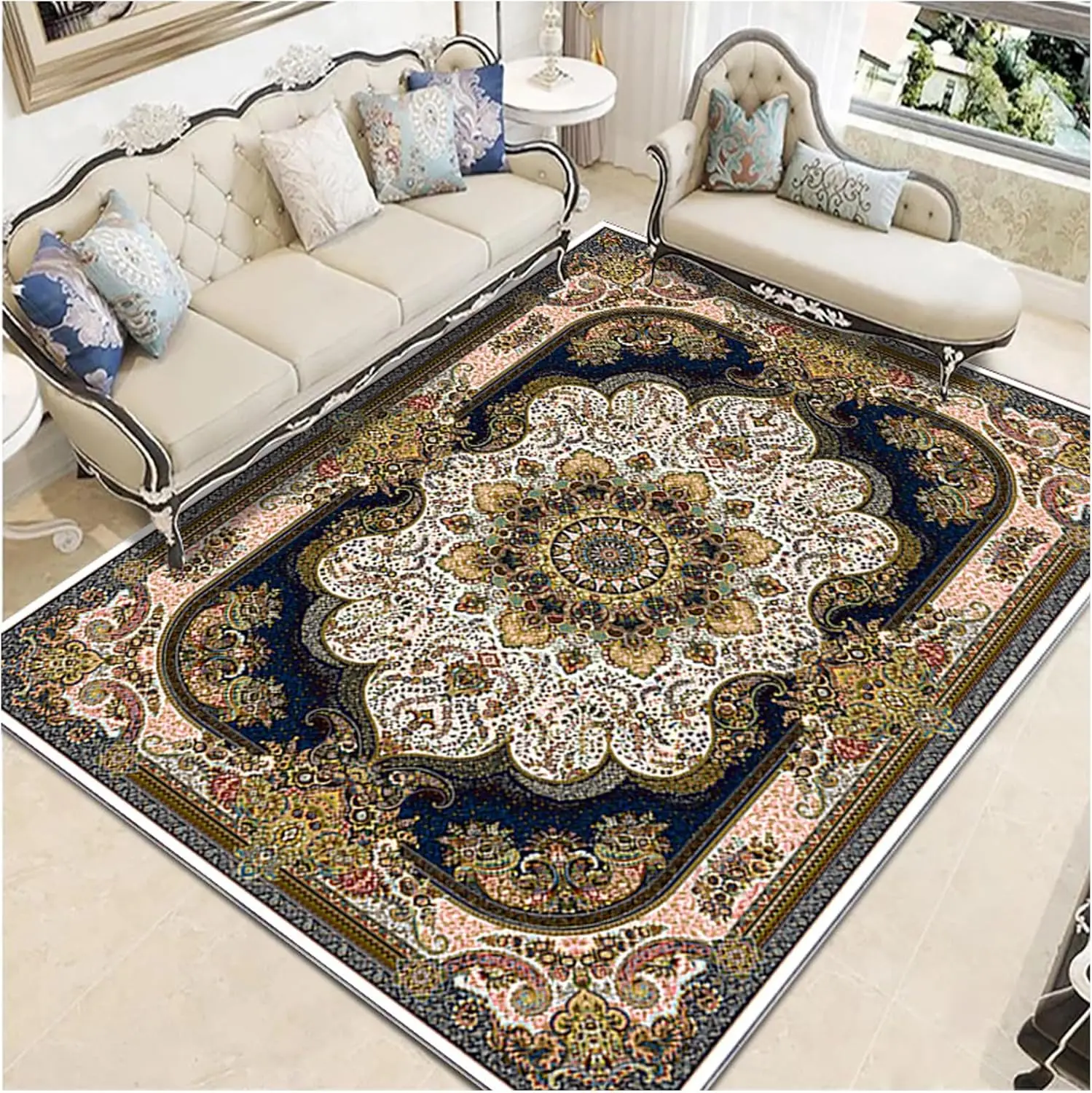 VIKAMA Vintage Ethnic Style Rug Durable and Easy to Clean Home Decor Living Room Sofa Coffee Table Rug Bedroom Floor Mat
VIKAMA Vintage Ethnic Style Rug Durable and Easy to Clean Home Decor Living Room Sofa Coffee Table Rug Bedroom Floor Mat