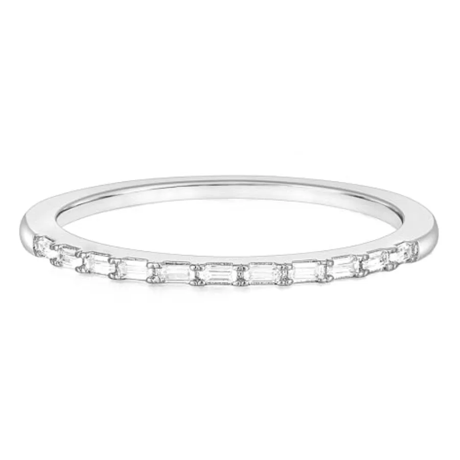 TIGRADE Half Eternity Ring for Women, Baguette Cubic Zirconia Anniversary Thin Stacking Ring, Minimalist CZ Statement Band, Siz
TIGRADE Half Eternity Ring for Women, Baguette Cubic Zirconia Anniversary Thin Stacking Ring, Minimalist CZ Statement Band, Siz