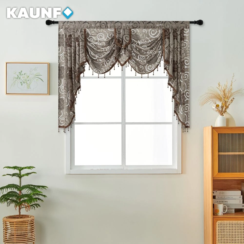 KAUNFO Jacquard Curtain Valance with Lace Trim Sheer Curtain for Living Room Decor 1PC
KAUNFO Jacquard Curtain Valance with Lace Trim Sheer Curtain for Living Room Decor 1PC