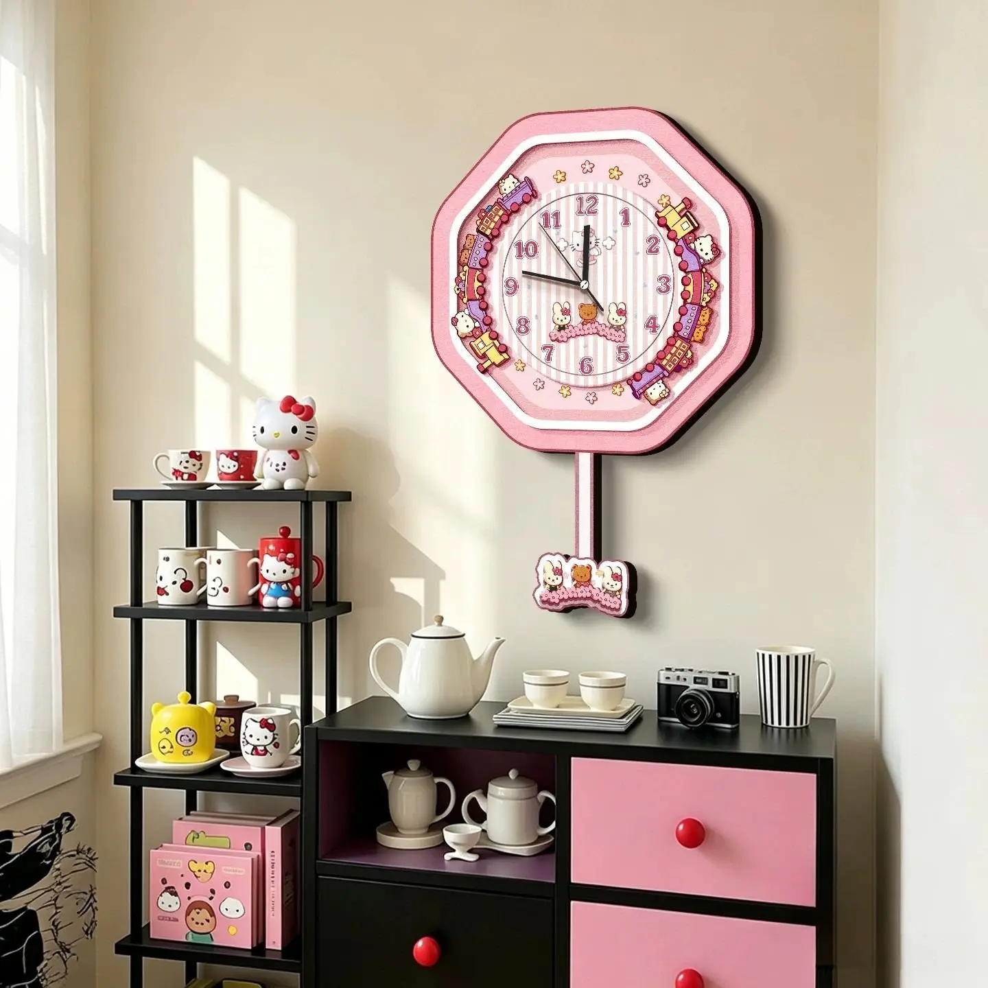 Kids Pendulum Wall Clock Hello Kitty My Melody Cute Cartoon Swing Clock Silent Sweep Wall Clock for Bedroom Decor Birthday Gift
Kids Pendulum Wall Clock Hello Kitty My Melody Cute Cartoon Swing Clock Silent Sweep Wall Clock for Bedroom Decor Birthday Gift