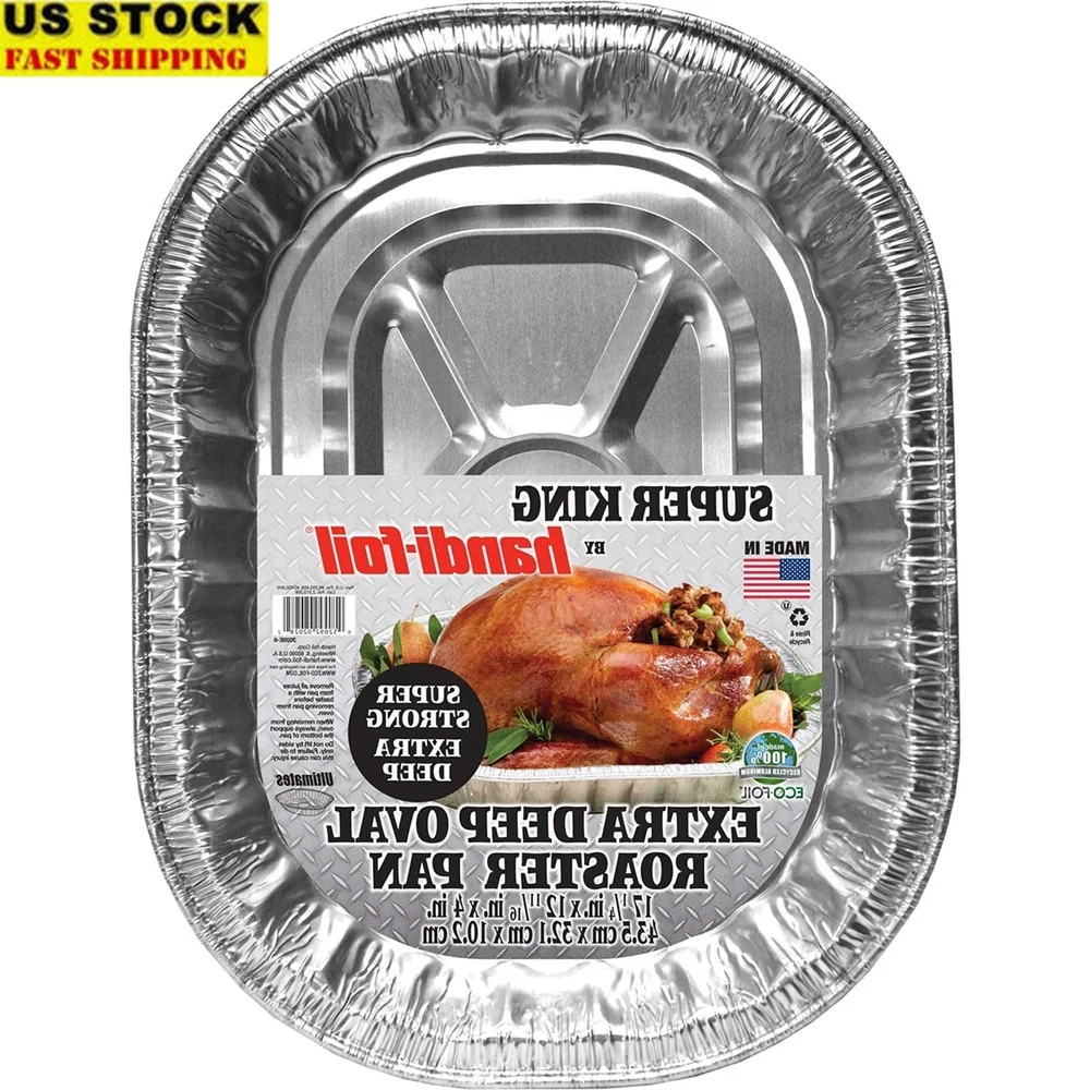 Super King Aluminum Foil Disposable Roaster Pan Extra Deep Turkey Chicken Ham Eco-Friendly Clean Up 17.25x12.68x4 Inches
Super King Aluminum Foil Disposable Roaster Pan Extra Deep Turkey Chicken Ham Eco-Friendly Clean Up 17.25x12.68x4 Inches