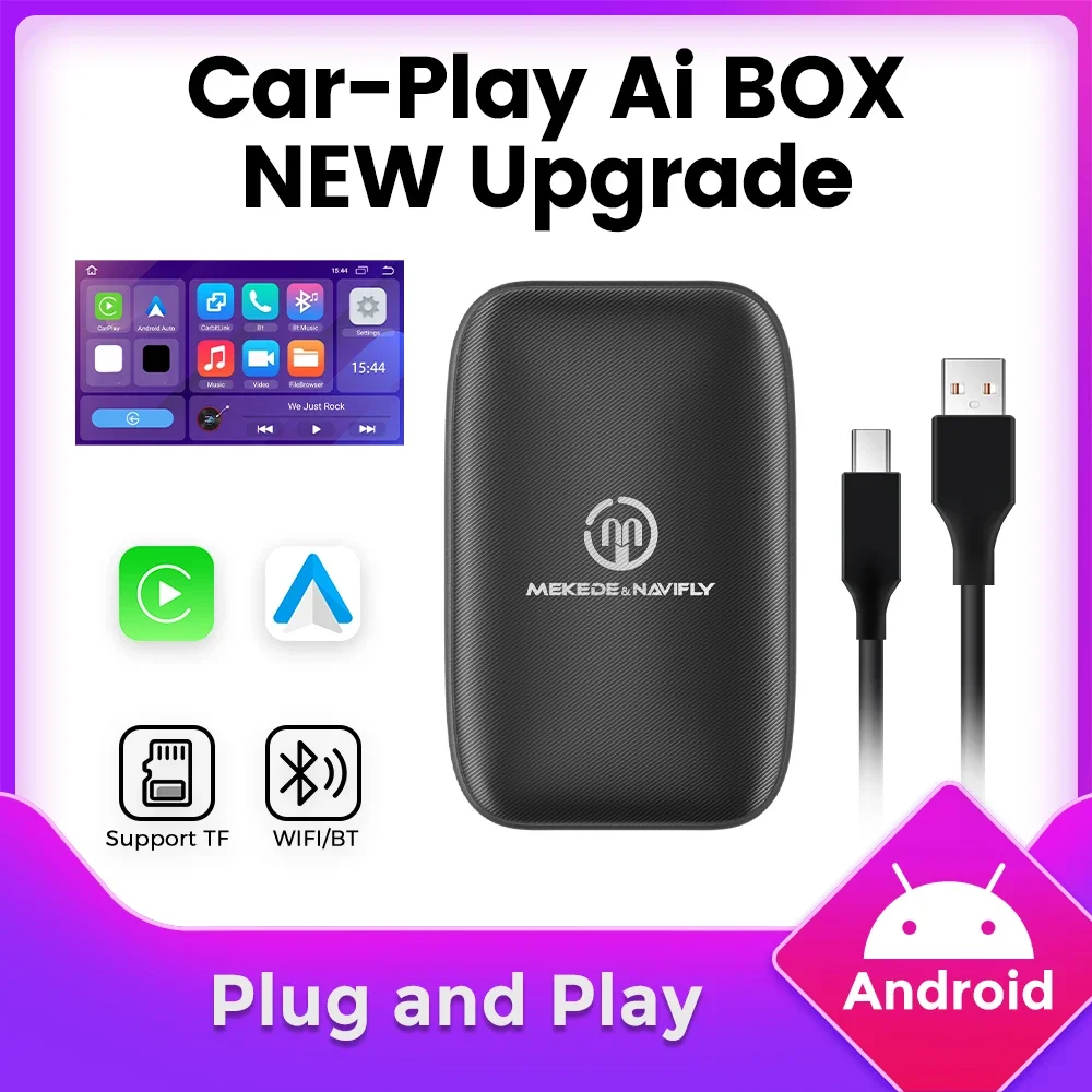 Проводной к беспроводному CarPlay Android Auto Ai Box для Netflix TV YouTube для Ford Toyota Volvo Ford Opel Skoda Hyundai Обновлен автомобиля
Проводной к беспроводному CarPlay Android Auto Ai Box для Netflix TV YouTube для Ford Toyota Volvo Ford Opel Skoda Hyundai Обновлен автомобиля