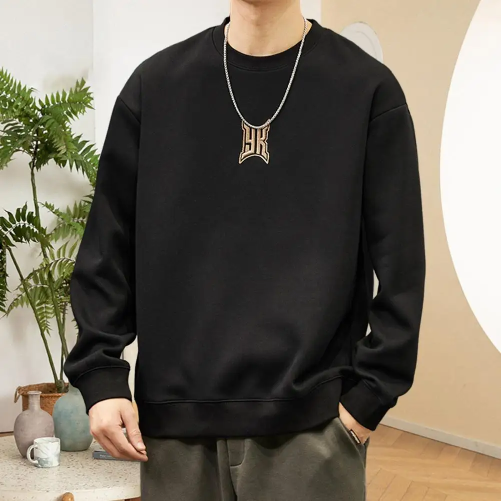Men Round Neck Sweatshirt Men's Fall Winter Crew Neck Sweatshirt with Embroidery Loose Solid Color Pullover Elastic Cuff Thick
Men Round Neck Sweatshirt Men's Fall Winter Crew Neck Sweatshirt with Embroidery Loose Solid Color Pullover Elastic Cuff Thick