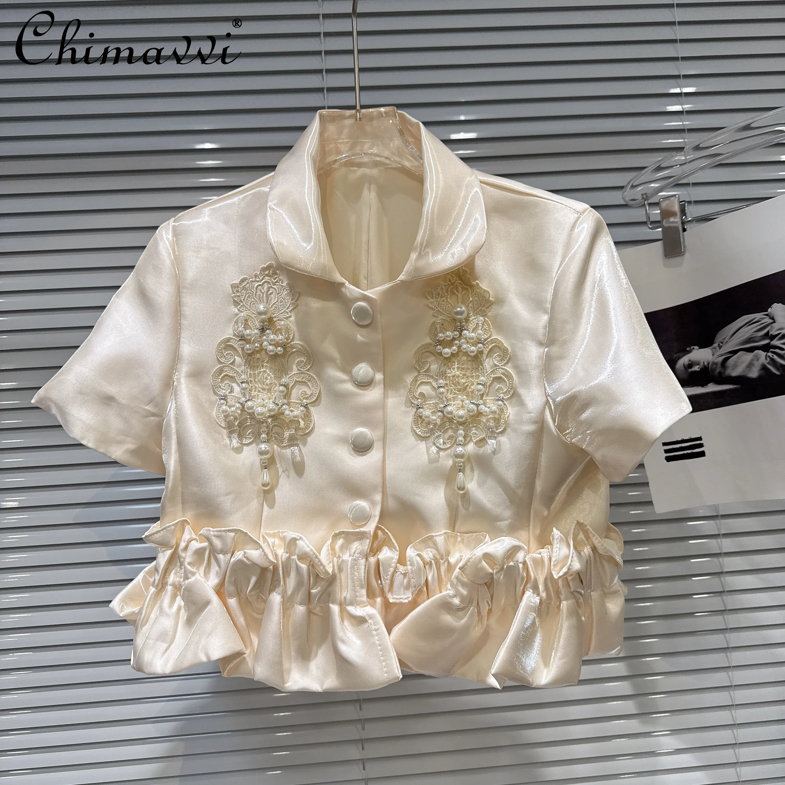 2026 Summer New Heavy Pearl Embroidered Skirt Hem Short Sleeve Tops + Button Skirt Suitelegant Hot Girl Women's Two-piece Set
2026 Summer New Heavy Pearl Embroidered Skirt Hem Short Sleeve Tops + Button Skirt Suitelegant Hot Girl Women's Two-piece Set